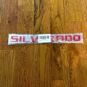 Chevrolet Silverado Red Line 3D Glass Red & Black Emblem NWT